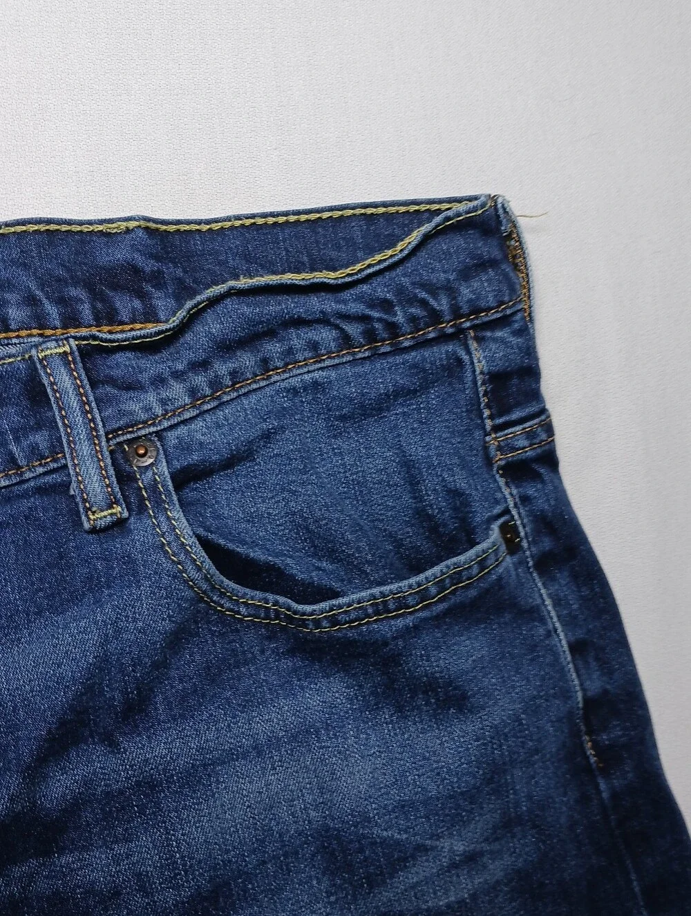 Levi's 569 Mens Loose Straight Fit Jeans 42X32 Dark Blue Wash Denim Stretch